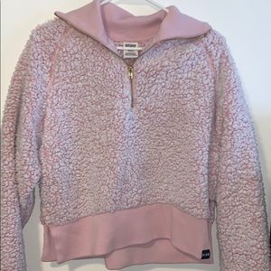 PINK cropped sherpa sweatshirt